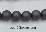 CHE405 15.5 inches 10mm round matte hematite beads wholesale