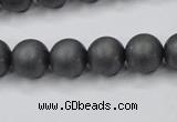 CHE406 15.5 inches 12mm round matte hematite beads wholesale