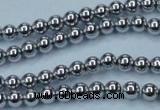 CHE423 15.5 inches 4mm round plated hematite beads wholesale