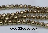 CHE431 15.5 inches 3mm round plated hematite beads wholesale