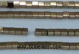 CHE451 15.5 inches 2*2mm cube plated hematite beads wholesale