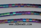 CHE453 15.5 inches 2*2mm cube plated hematite beads wholesale