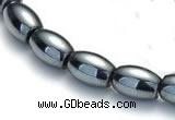 CHE52 15.5  inches 6*9mm rice shape hematite beads Wholesale