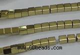 CHE592 15.5 inches 2*2mm cube plated hematite beads wholesale