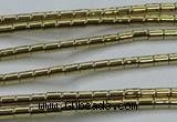 CHE596 15.5 inches 2*2.5mm tube plated hematite beads wholesale