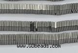 CHE618 15.5 inches 1*2*2mm square matte plated hematite beads