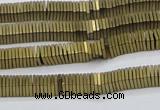 CHE633 15.5 inches 1*4*4mm square matte plated hematite beads