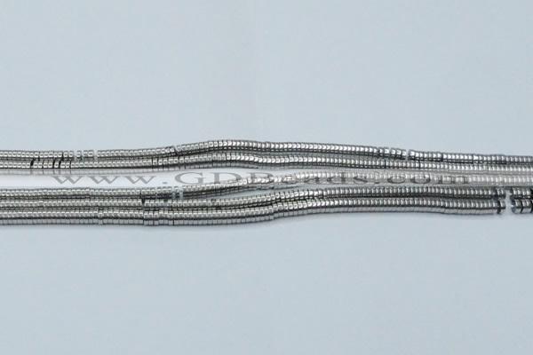 CHE641 15.5 inches 1*2mm tyre plated hematite beads wholesale