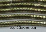 CHE642 15.5 inches 1*2mm tyre plated hematite beads wholesale