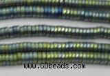 CHE673 15.5 inches 1*2mm tyre matte plated hematite beads