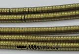 CHE676 15.5 inches 1*3mm tyre matte plated hematite beads