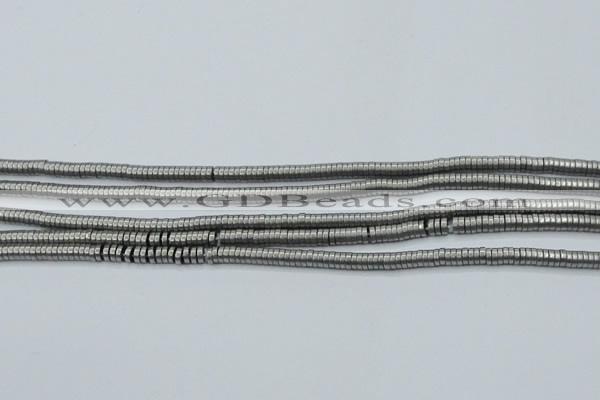 CHE680 15.5 inches 1*4mm tyre matte plated hematite beads