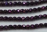 CHE694 15.5 inches 2mm faceted round plated hematite beads