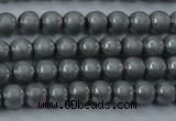 CHE720 15.5 inches 4mm round matte plated hematite beads wholesale