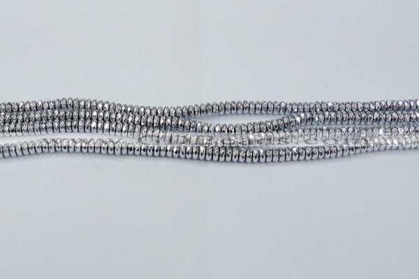 CHE733 15.5 inches 3*6mm faceted rondelle plated hematite beads