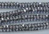 CHE734 15.5 inches 4*8mm faceted rondelle plated hematite beads