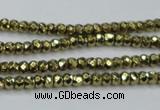 CHE736 15.5 inches 2*3mm faceted rondelle plated hematite beads