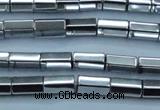 CHE751 15.5 inches 5*8mm faceted tube plated hematite beads