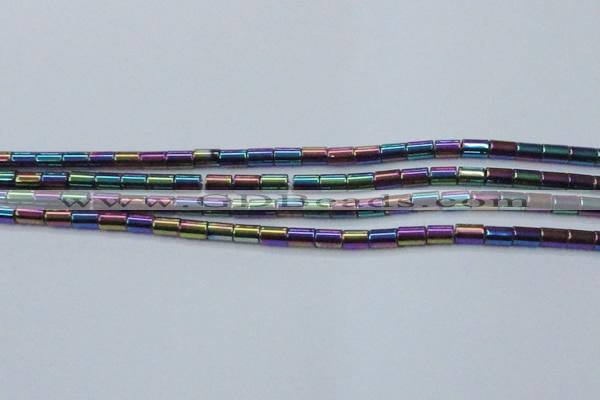 CHE770 15.5 inches 3*5mm tube plated hematite beads wholesale