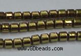 CHE776 15.5 inches 2*2mm drum plated hematite beads wholesale