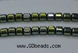 CHE779 15.5 inches 2*2mm drum plated hematite beads wholesale