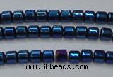 CHE781 15.5 inches 2*2mm drum plated hematite beads wholesale