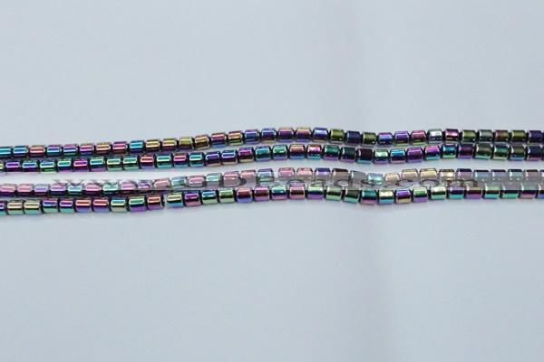 CHE790 15.5 inches 4*4.5mm drum plated hematite beads wholesale