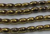 CHE795 15.5 inches 3*5mm rice plated hematite beads wholesale