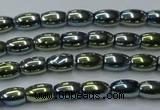 CHE798 15.5 inches 3*5mm rice plated hematite beads wholesale