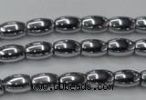 CHE809 15.5 inches 5*8mm rice plated hematite beads wholesale