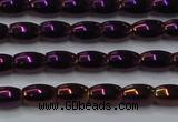 CHE813 15.5 inches 5*8mm rice plated hematite beads wholesale