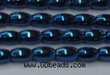 CHE815 15.5 inches 5*8mm rice plated hematite beads wholesale