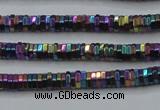 CHE830 15.5 inches 1*2mm hexagon plated hematite beads wholesale