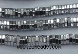 CHE841 15.5 inches 1*4mm hexagon plated hematite beads wholesale