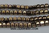 CHE854 15.5 inches 2*2mm dice platedhematite beads wholesale