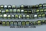 CHE855 15.5 inches 2*2mm dice platedhematite beads wholesale