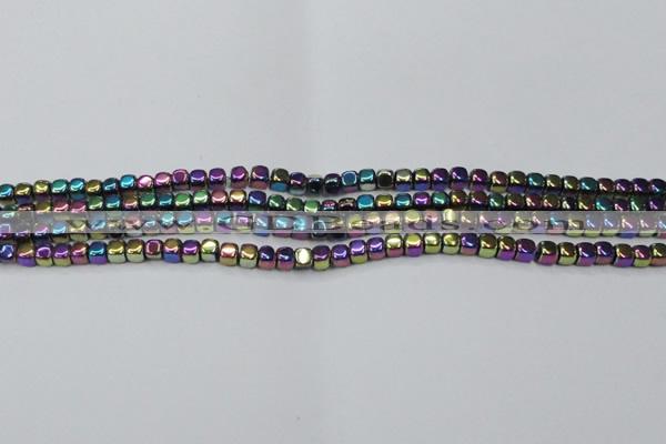 CHE860 15.5 inches 3*3mm dice platedhematite beads wholesale