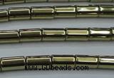 CHE883 15.5 inches 3*5mm tube plated hematite beads wholesale