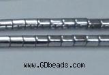 CHE896 15.5 inches 3*3mm faceted tube plated hematite beads wholesale