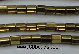 CHE899 15.5 inches 3*3mm faceted tube plated hematite beads wholesale