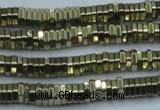 CHE913 15.5 inches 1*2mm hexagon plated hematite beads wholesale