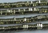 CHE915 15.5 inches 1*4mm hexagon plated hematite beads wholesale