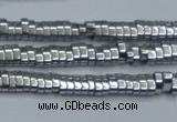 CHE928 15.5 inches 1*2*3mm oval plated hematite beads wholesale