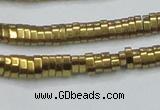 CHE931 15.5 inches 1*2*3mm oval plated hematite beads wholesale