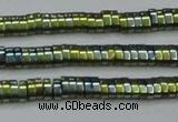 CHE932 15.5 inches 1*2*3mm oval plated hematite beads wholesale