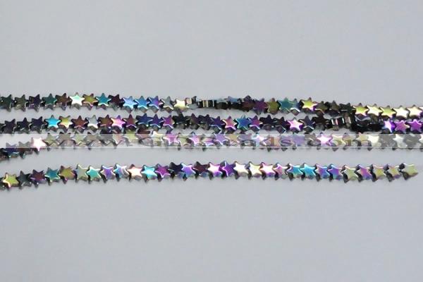 CHE949 15.5 inches 6mm star plated hematite beads wholesale