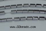 CHE954 15.5 inches 2*4mm cuboid plated hematite beads wholesale