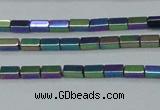 CHE958 15.5 inches 2*4mm cuboid plated hematite beads wholesale