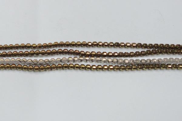 CHE975 15.5 inches 4*4mm plated hematite beads wholesale