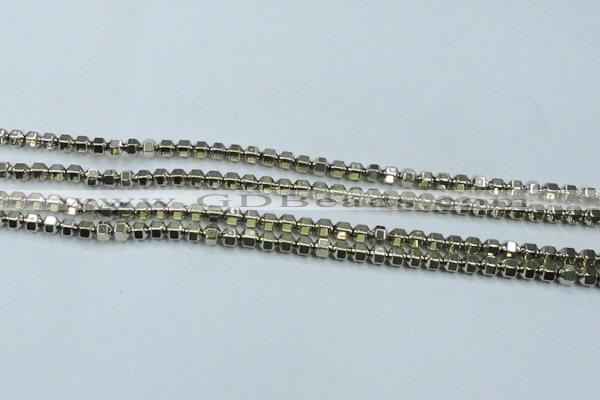 CHE982 15.5 inches 4*4mm plated hematite beads wholesale